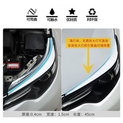 Source Spot Ultra-Thin Daytime Running Light Running Water Steering Light Strip Soft Silicone White Light Steering Yellow Light Start Scanning Model
