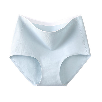 Cross-Border Hot-Selling High-Waisted Pure Cotton Crotch Panties, Feminine, Antibacterial, All-Cotton, Simple, Comfortable, Breathable, Solid Color Briefs