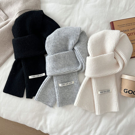 2025 Autumn and Winter New Wool Blended Pure Color Scarf for Female Students Korean Style Simple and Versatile Warm Couple Scarf