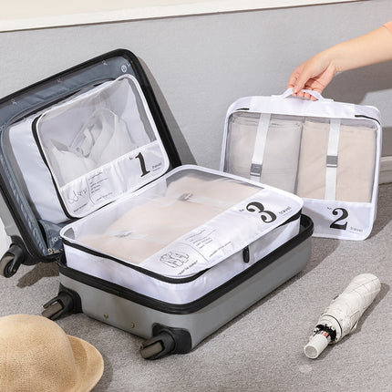 Travel storage bag four-piece wash cosmetics storage bag multi-functional large-capacity finishing storage bag clothing points