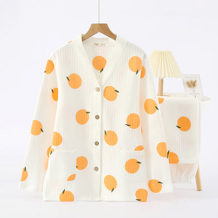 Factory high quality Autumn and Winter Air Cotton Pajamas Women's Warm Three-Layer Quilted Long-Sleeved Outwear suit