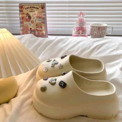 Super Soft Popular Thickeneded Versatile Eva Summer Women's Slippers Retro Simple Non-Slip Lightweight Heightening Fashion Non-Slip