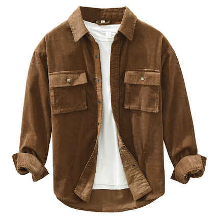6631 Japanese Style Retro Fashionable Tooling Men's Shirt New Loose Casual Pocket Men's Jacket