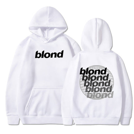 Amazon Autumn and Winter Pullover Sweater Blond Printed Loose Hoodie New European and American Men's Casual All-match