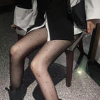 Polka dot stockings black/15d / One size fits all