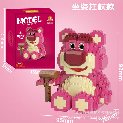 M1016 Jihui Strawberry Bear M1020 Building Blocks Assembled Toys Girls Children's Puzzle M1015 Gift Cross-border