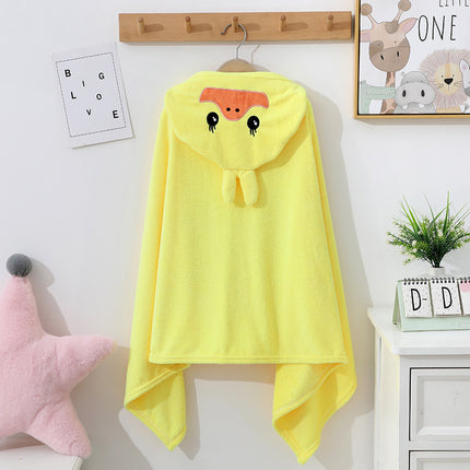 Baby can wear hooded bath towel cartoon coral fleece children's bathrobe autumn and winter newborn baby padded Cape wholesale