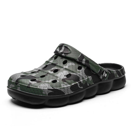 Couple's Cave Shoes Outdoor Non-slip Thick-soled Men's Beach Shoes Summer Outdoor Camouflage Two-Wearing Soft-soled Baotou Slippers
