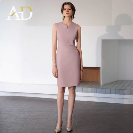 Spring and Autumn Fashion Ancora Red New Style Professional Women's dress suit Slim-Fit Slimming Collarless Dress Work Clothes