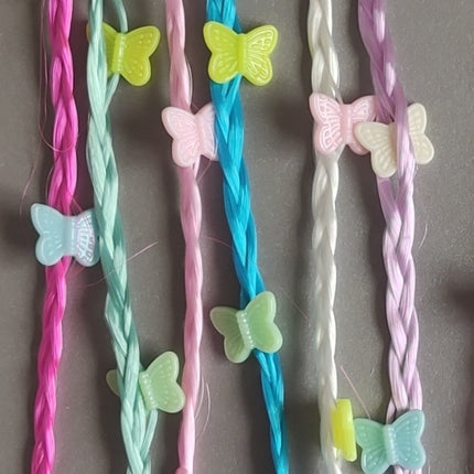 New Children's Colorful Clamp Small Braid Six-color Mixed Butterfly Love Five-pointed Star Wig Braid Performance Dirty Braids