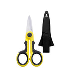 Multifunctional fishing scissors yellow with scissor cover