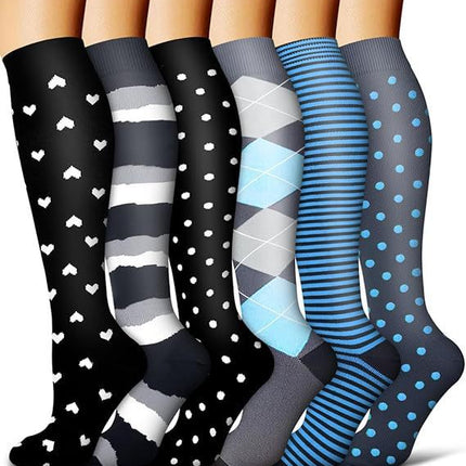 32 6 pairs of Amazon cross-border compression socks suit stockings sports running fitness compression socks calf socks