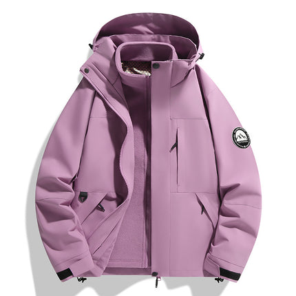 New Outdoor Three-In-One Jacket with Removable Liner, Thickened, Warm, Windproof and Waterproof Mountaineering Jacket for Men