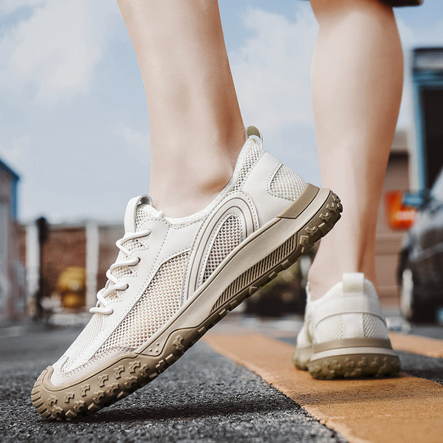Men's shoes summer 2025 men's net shoes thin mesh casual board shoes men's outdoor light sports shoes wholesale