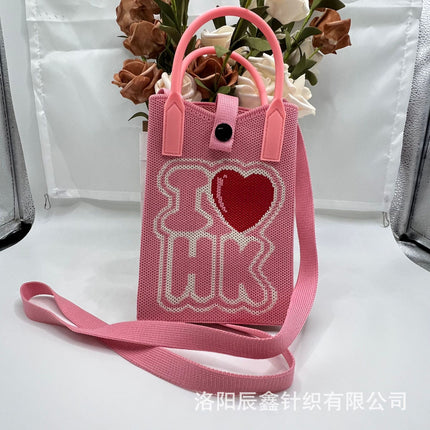 Factory direct 2025 new mobile phone bag convenient storage student bag fashion messenger bag support generation knitted bag