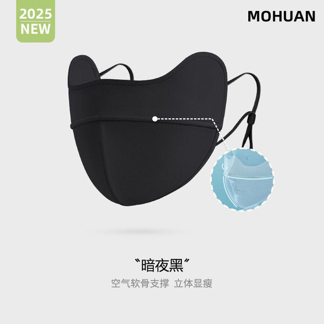 Spring and summer new ladies sunscreen mask 3d three-dimensional fish bone anti-makeup eye angle thin solid color high value mask