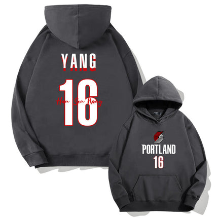 Trailblazer Yang Hanssen No. 16 Fan Hooded Pullover Sweatshirt for Young Men, Autumn Men's Long-Sleeve Jacket Top
