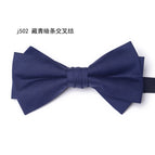 J502 navy blue dark stripe cross knot