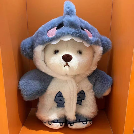 Popular 30cm Shark Bear Cross-Dressing Doll Hooded Plush Cross-Dressing Doll Lina Bear Clothes Can Be Removed