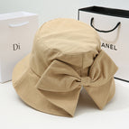 [solid color notched bow] khaki / One size fits all