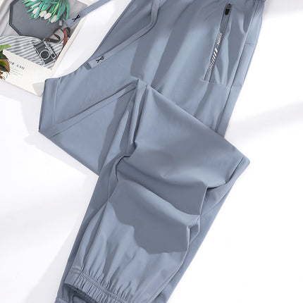 2025 New Summer Sun Protection Clothing for Women, Ice Silk Quick-Drying Pants for Couples, Thin, Same Style for Men and Women, Drapedy High-Elastic Casual Pants