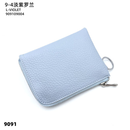 First-Layer Cowhide Zipper Coin Purse Bank Card Coin Small Leather Bag with Key Ring Mini Genuine Leather Coin Purse Wholesale