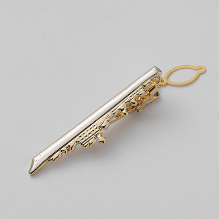 Boutique Fashion Personality Tie Accessories Men's Suit Tie Clip Sail Aircraft Musical Instruments Creative Tie Clip Two-color