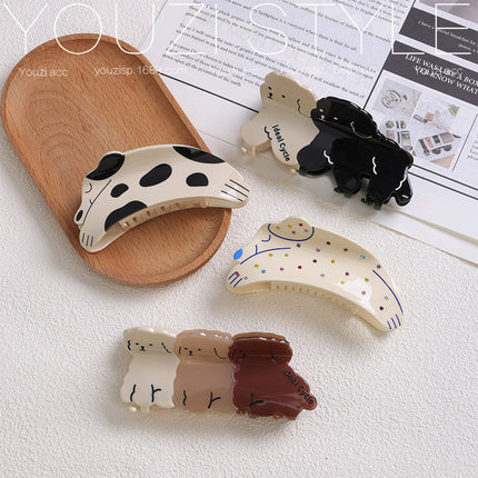 Cute Cartoon Puppy Hairpin for Women with Hair on the Back of the Head, Shark Clip, High-End Large-Volume Hairpin Hairpin Headgear