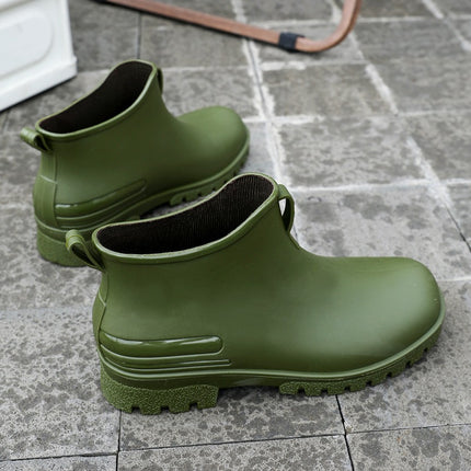Outdoor Fashion All-match Rain Shoes for Men and Women Couple Waterproof Non-slip Wear-resistant Water Shoes for Food Buying Fishing Camping Rubber Shoes