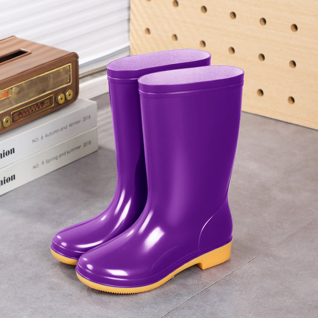 Women's High-Tube Rain Boots for Labor Protection, All-Season Rain Shoes, Kitchen Rubber Shoes, Mom's Cleaning Waterproof Shoes, Market Water Boots, Women's Shoes