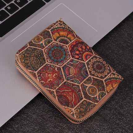 Cross-Border Bohemian Multifunctional Clutch Bag with Multiple Card Slots Wood Grain Wallet Literary Ladies Bag Card Bag Pu Small Bag