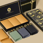 S160 [bamboo green + stone gray + obsidian black] gold brick box / L
