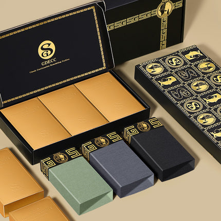 Wholesale Modal Men's Underwear Breathable Magnet Temperature Change Inner Crotch Boxer Solid Color Four Corners High-End Gold Brick Gift Box