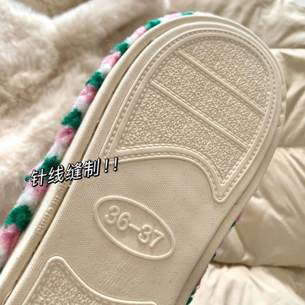 2026 New Women's Slippers, Autumn New Arrivals, Soft-Soled Non-Slip Plush Flip-Flops, Cute Cartoon Style for Dormitory and Home Use
