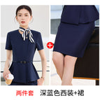 Two-piece set, dark blue suit + skirt / S