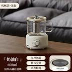 600ML / Mechanical single pot + tea drain [cream white]