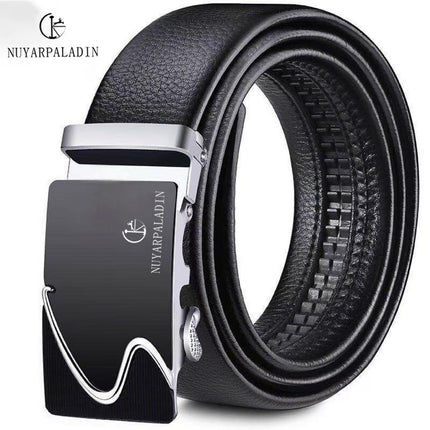 Authentic Leather Belt for Men, Automatic Buckle, Casual Business Trendy New Versatile Belt for Young and Middle-Aged Men