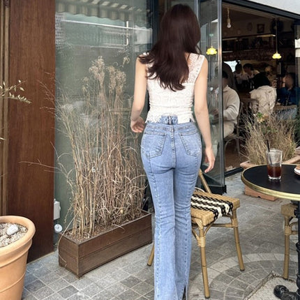 South Korea's Dongdaemun New Product, Feminine Elegant, Sexy Breast-Revealing Strap, Breast Pad, Lace Vest Top Mr
