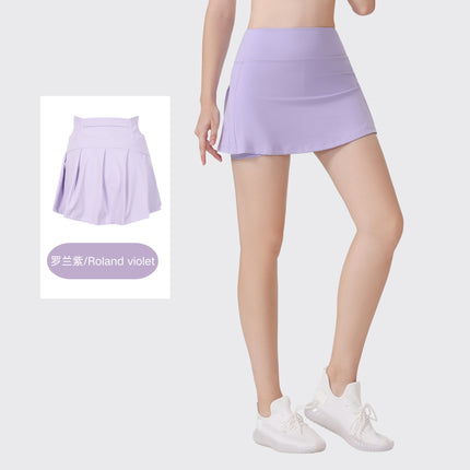 [in Stock] Ld Yoga Spring/Summer Short Skirt Anti-Exposure Fitness High-Waisted Sports Quick-Dry Training Tennis Pleated Skirt
