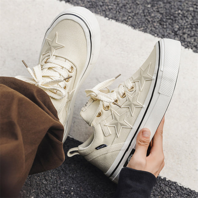 2025 New Niche Couple Board Shoes Student Low Canvas Shoes Sports Star Board Shoes Men X231