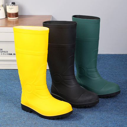 Men's High Rain Boots Thickened Frosted Yellow Rubber Shoes Kitchen Wading Boots Work Shoes Men's Rain Boots High Water Boots