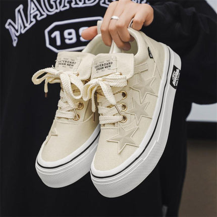 2025 New Niche Couple Board Shoes Student Low Canvas Shoes Sports Star Board Shoes Men X231