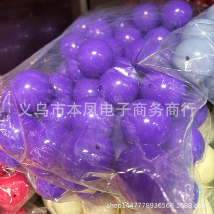 30mm solid color acrylic beads 25mm round beads translucent popular necklace key chain clothing headdress pendant