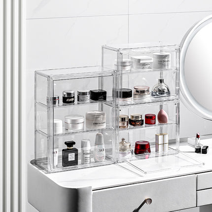 Multifunctional Wall-Mountable and Stackable Magnetic Suction Figure Blind Box High-Transparent Display Cabinet Cosmetics Dust-Proof Storage Box