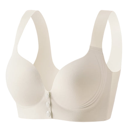 Front buckle pull-up bra seamless live generation soft support massage fixed cup plus size bra foreign trade cross-border
