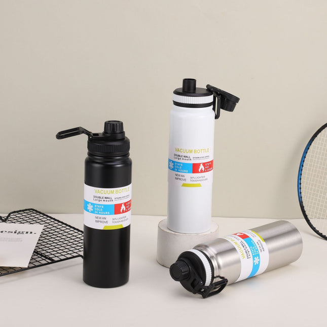 New thermos cup 304 stainless steel double-layer cup portable travel space pot large capacity outdoor sports water bottle