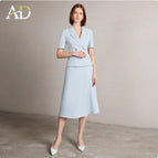 Blue suit + skirt / S
