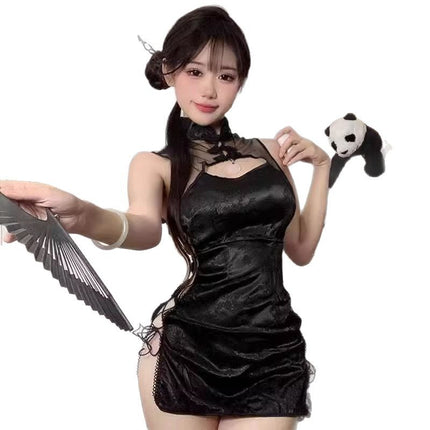 Chinese Girl Pajamas Sexy Intimates 2025 New Sexy Cheongsam Uniform Temptation Free Off Battle Robe Female Embroider Pure Desire