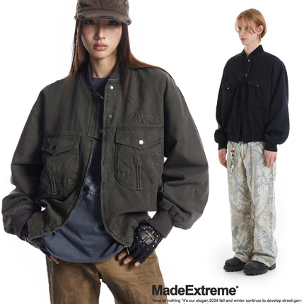 MADEEXTREME High Density Twill Cotton Tooling Vintage Antique Street American Letter Embroidered Jacket Jacket for Men