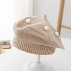 Small white ball beret-khaki / 3-48 months